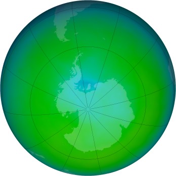 Antarctic ozone map for 2009-12